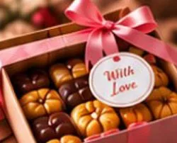 Gift box of cookies with a ribbon